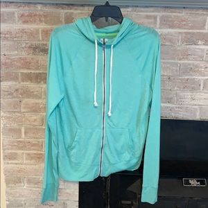 Teal zip up light weight jacket